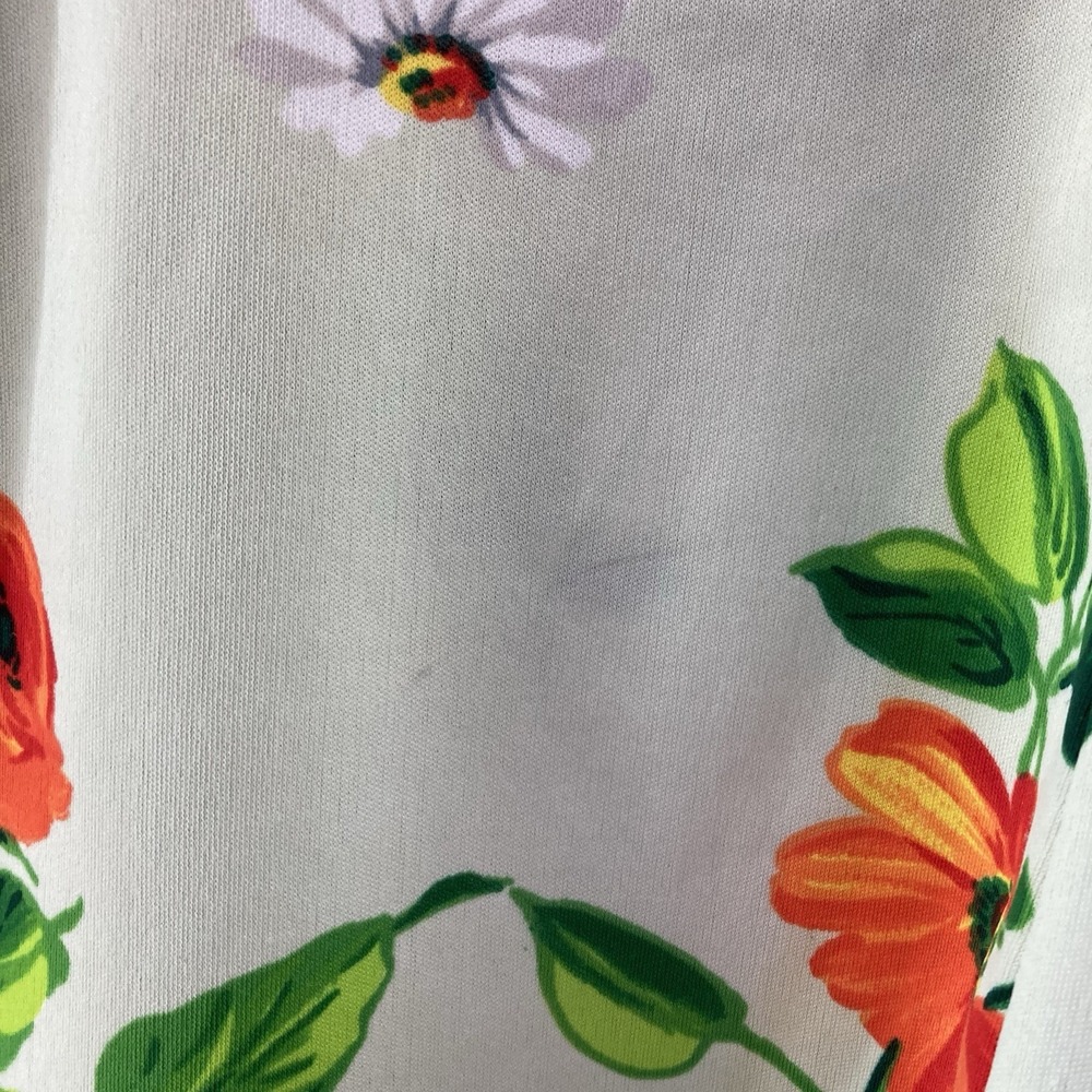 Vintage‎ Joseph Magnin 70s Floral Green Orange Top - Picture 2 of 6